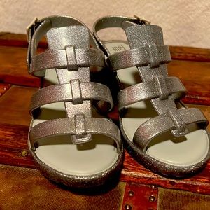 Mini Melissa Glitter Jelly Heels -girls size 1 EUC